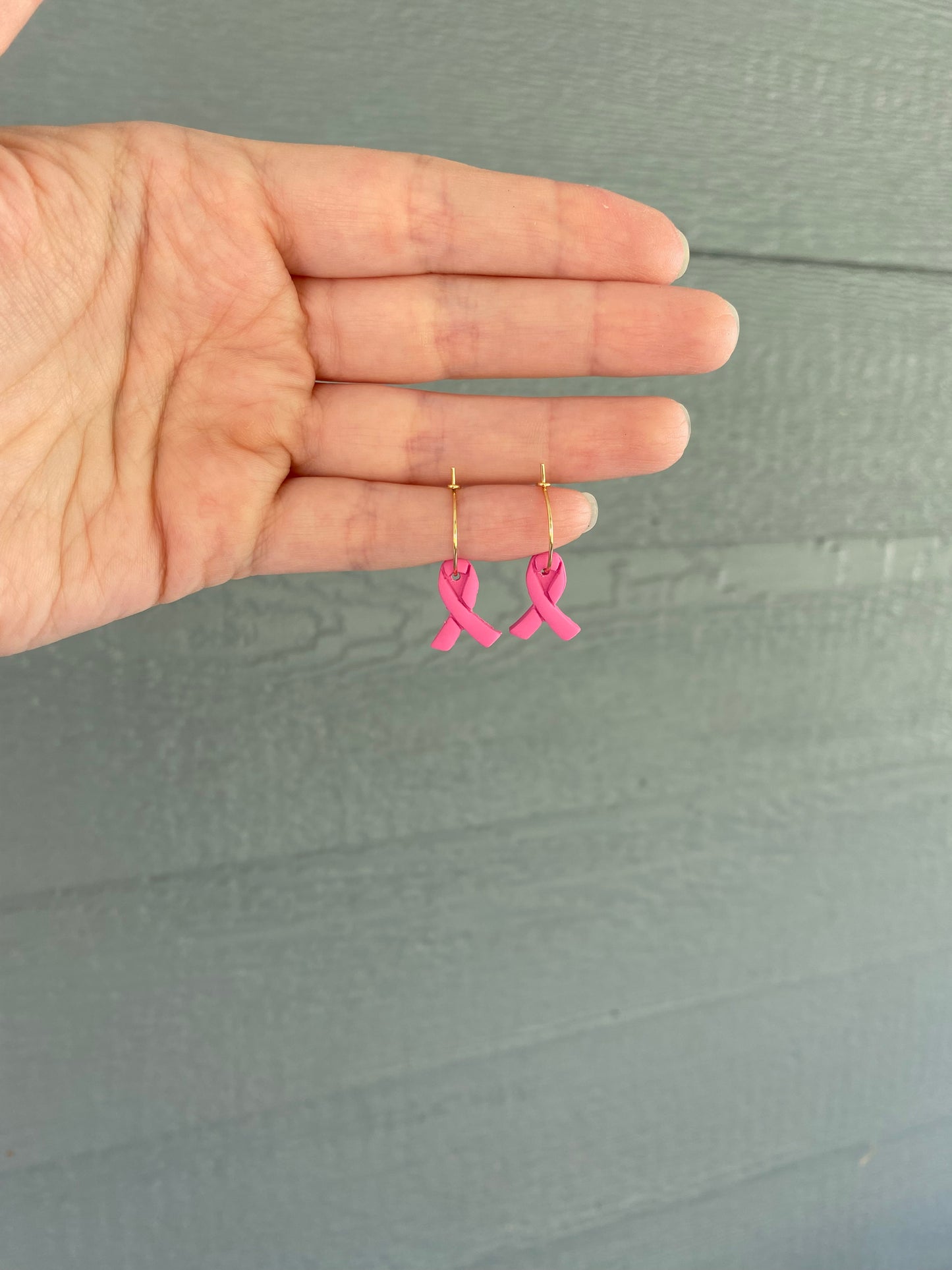 Small Breast Cancer Ribbon Hoop