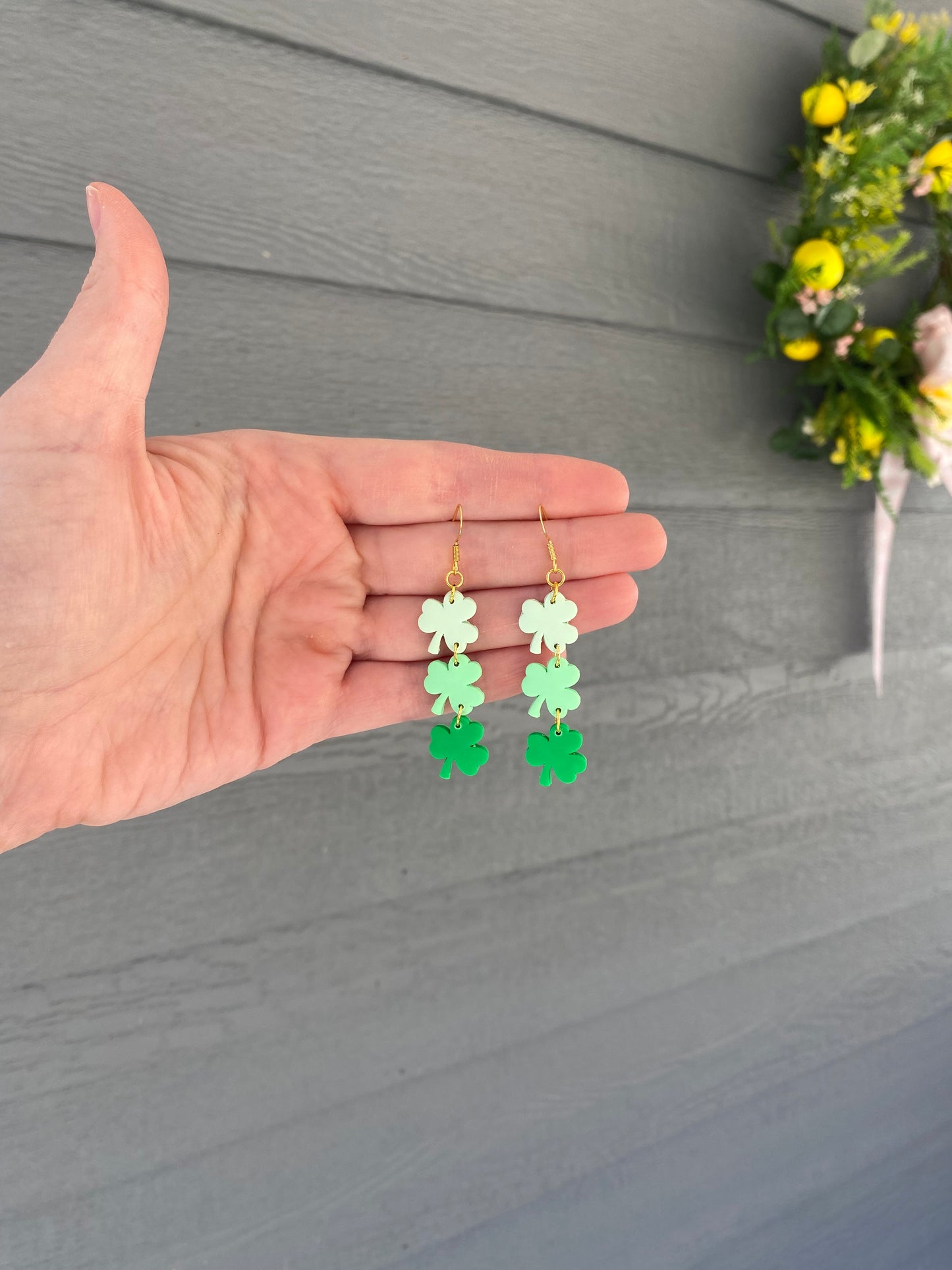 Ombré Shamrock Dangles