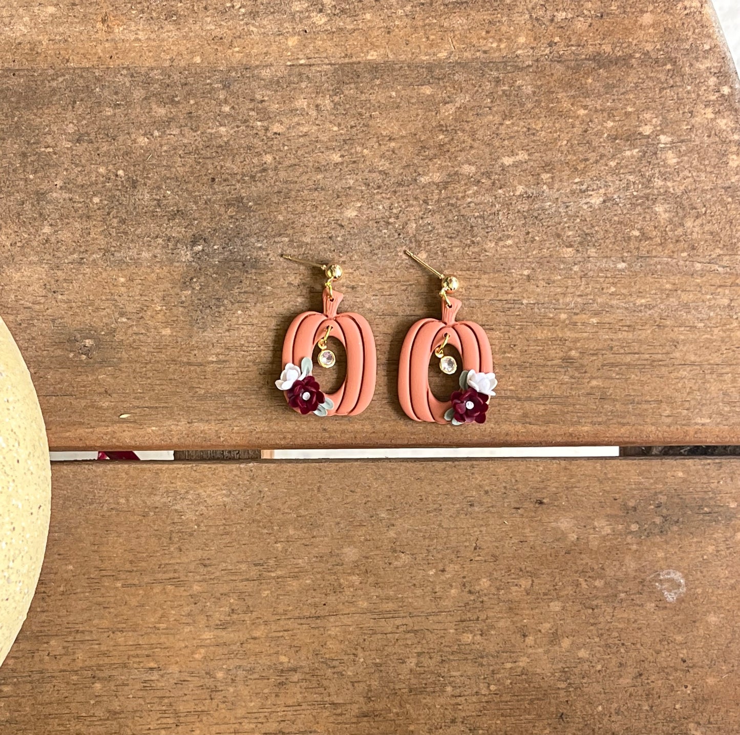 Floral Pumpkin Dangles