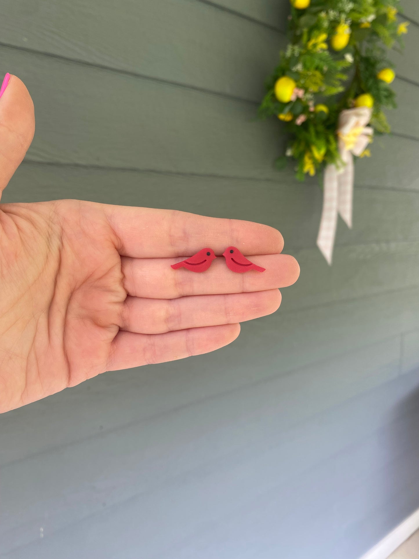 Red Bird Studs