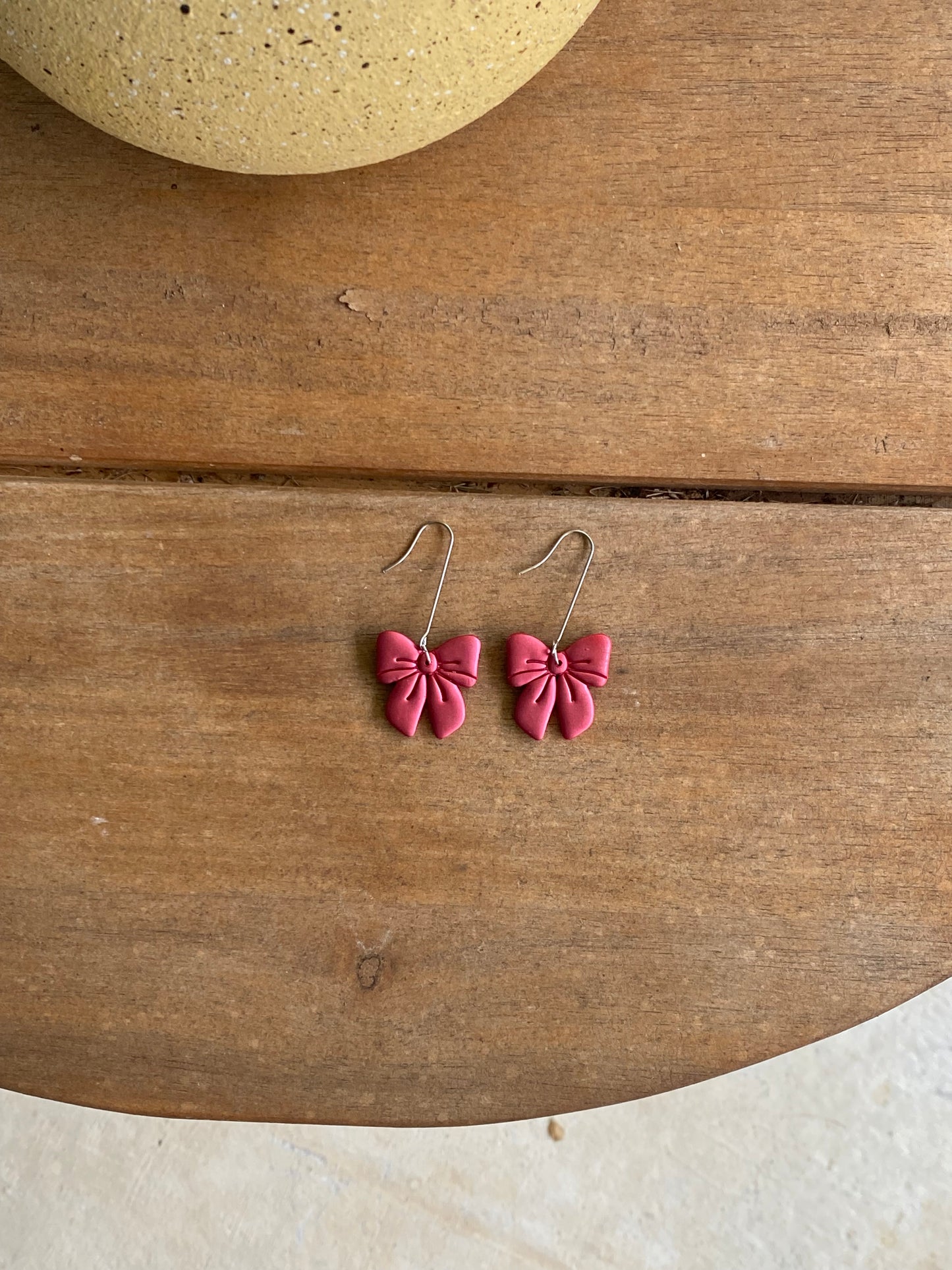 Red Chrome Bow Dangles