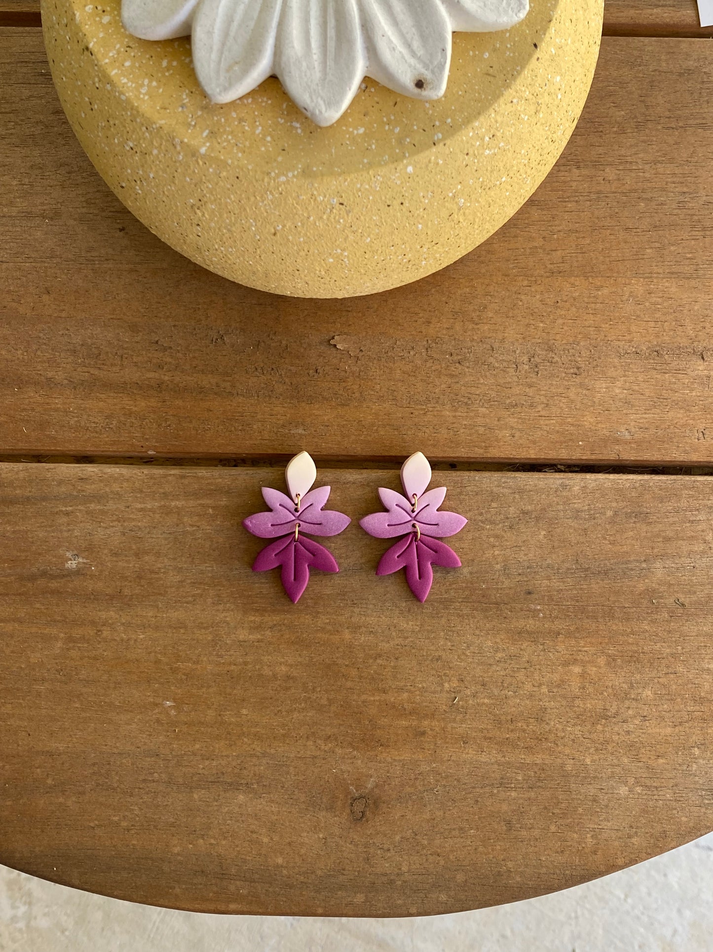 Three piece Ombré leaves (plum)