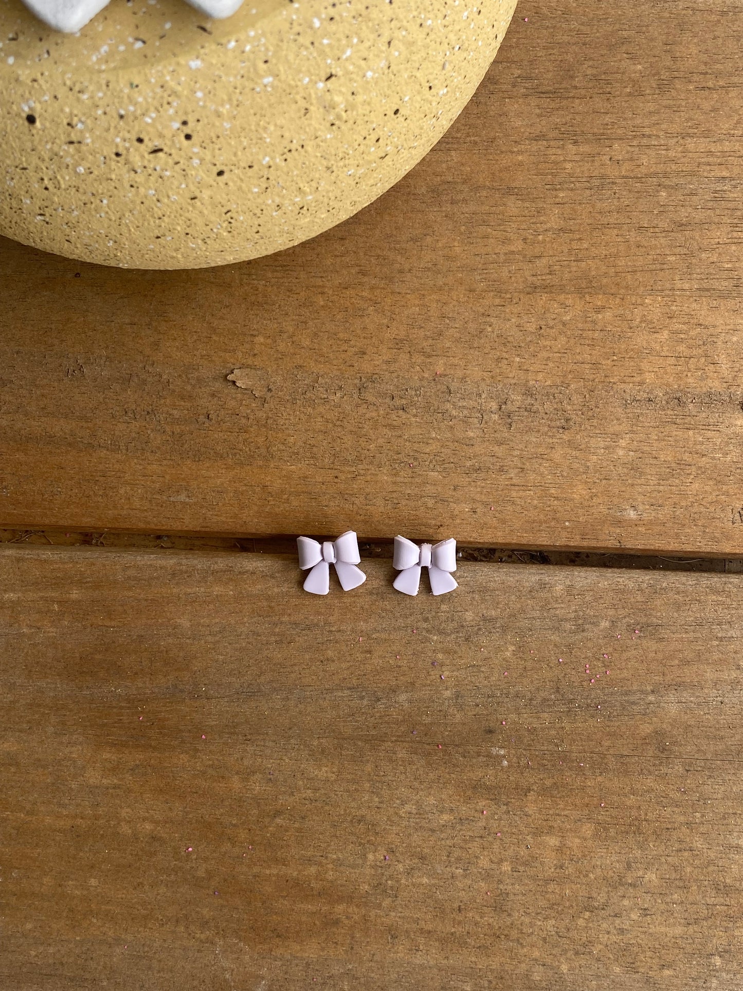 3D Mini Bow Studs (Lavender)