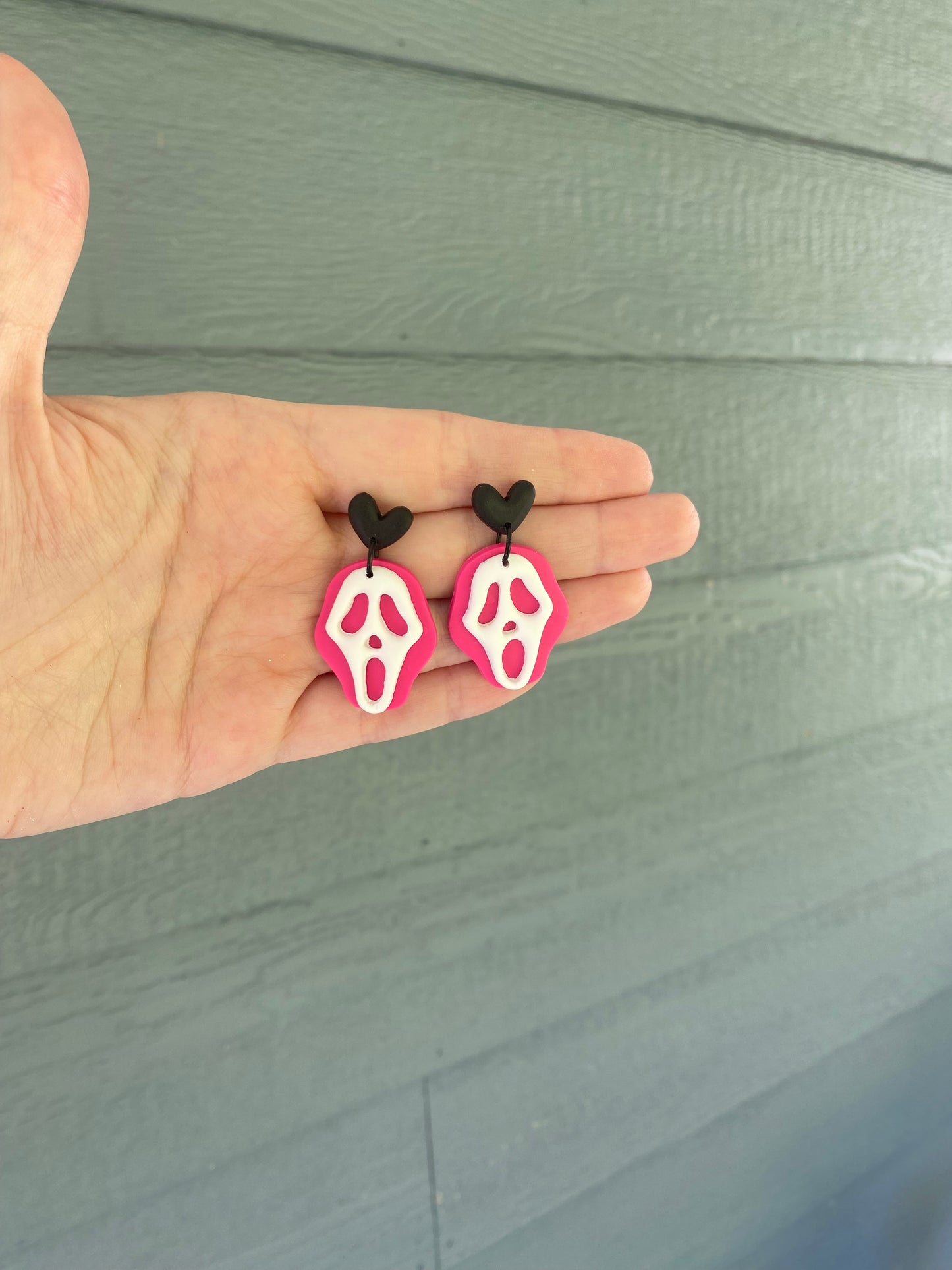 Pink Ghost face Dangles
