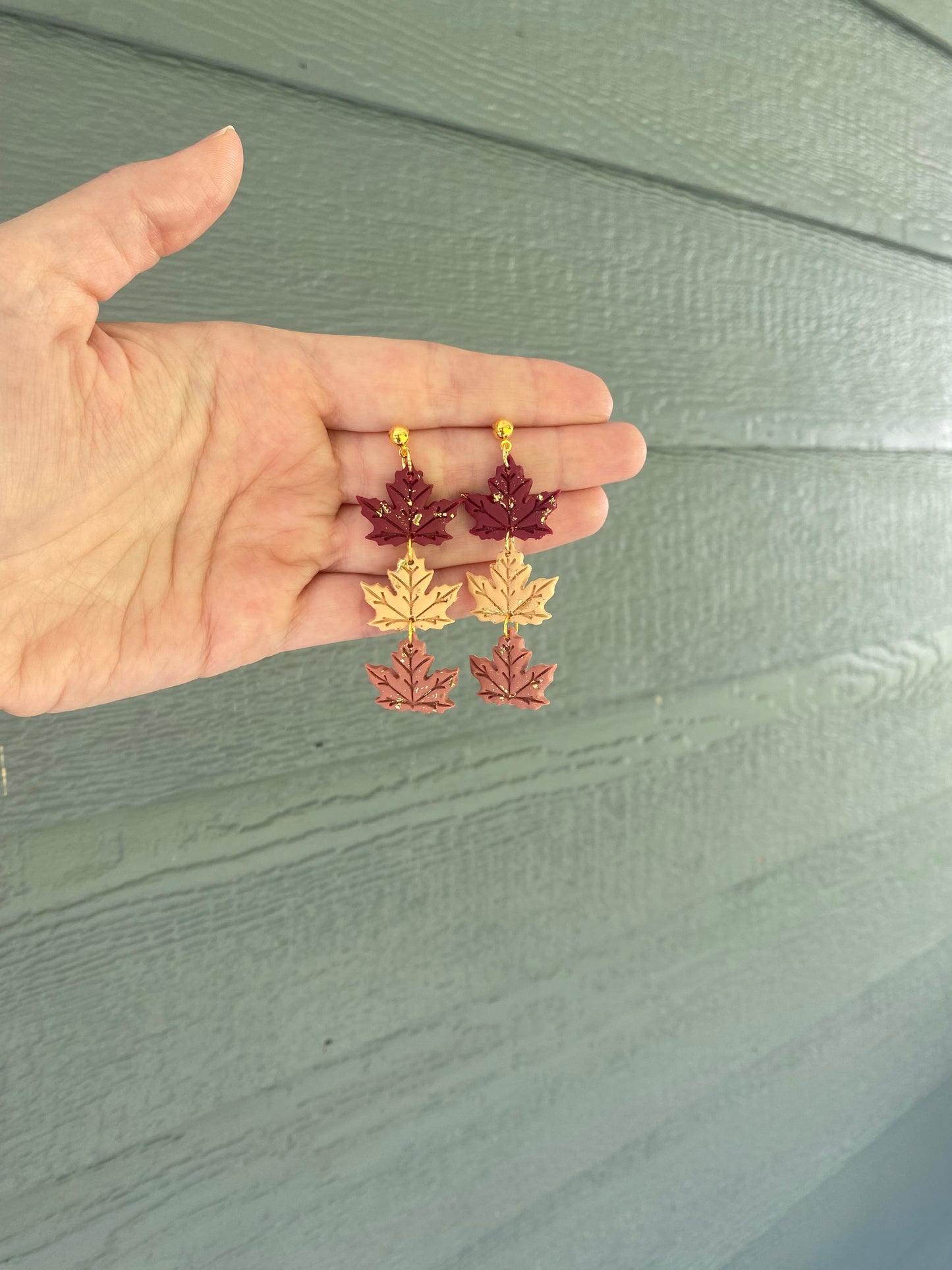 Large Fall Leaf Trio Gold