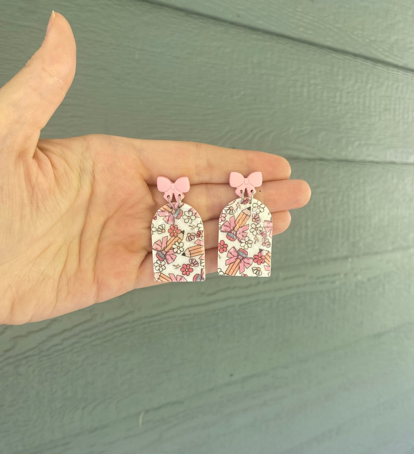 Pencil & Pink Bow Print Arch