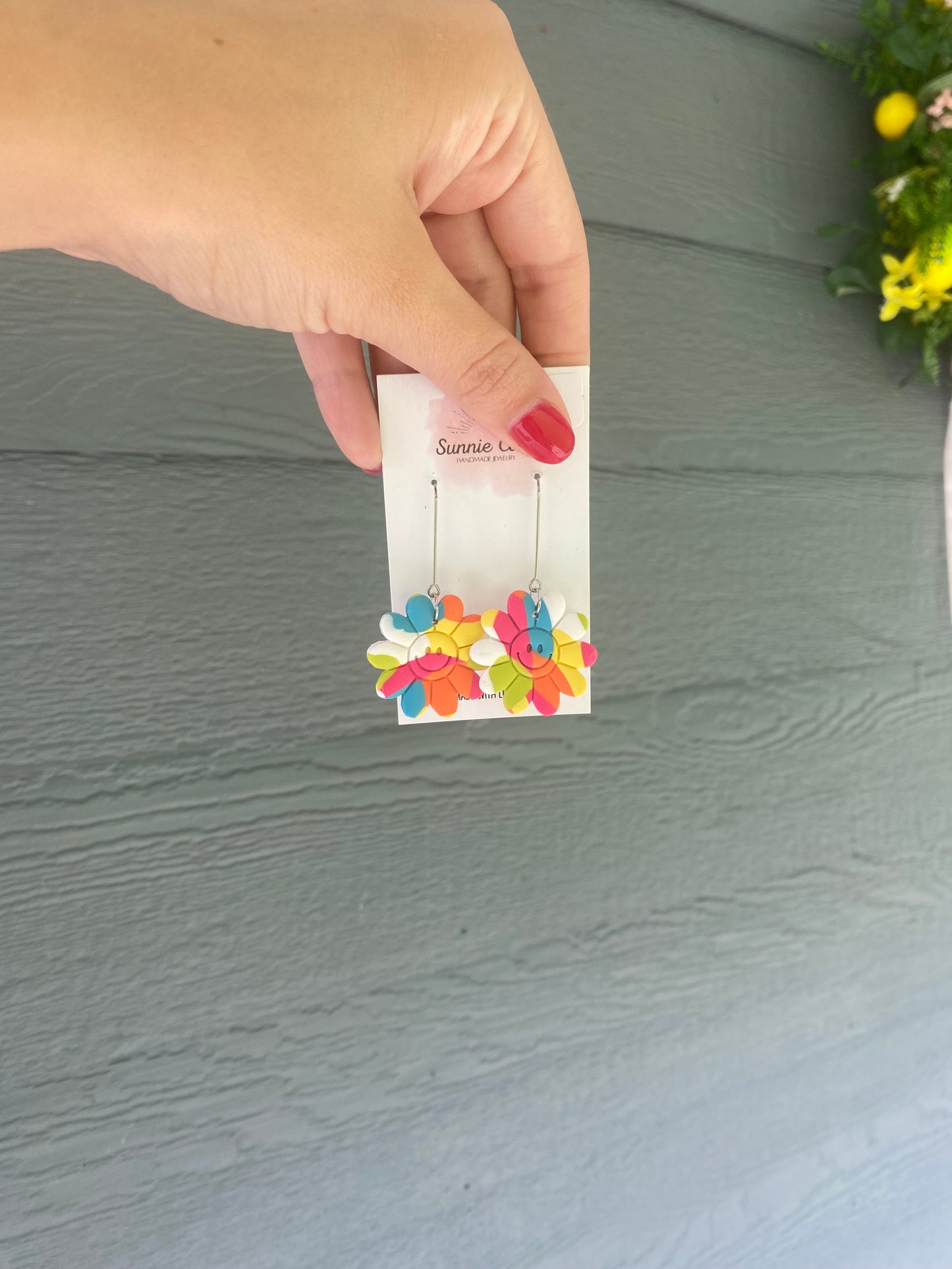 Smiley Flower Dangles