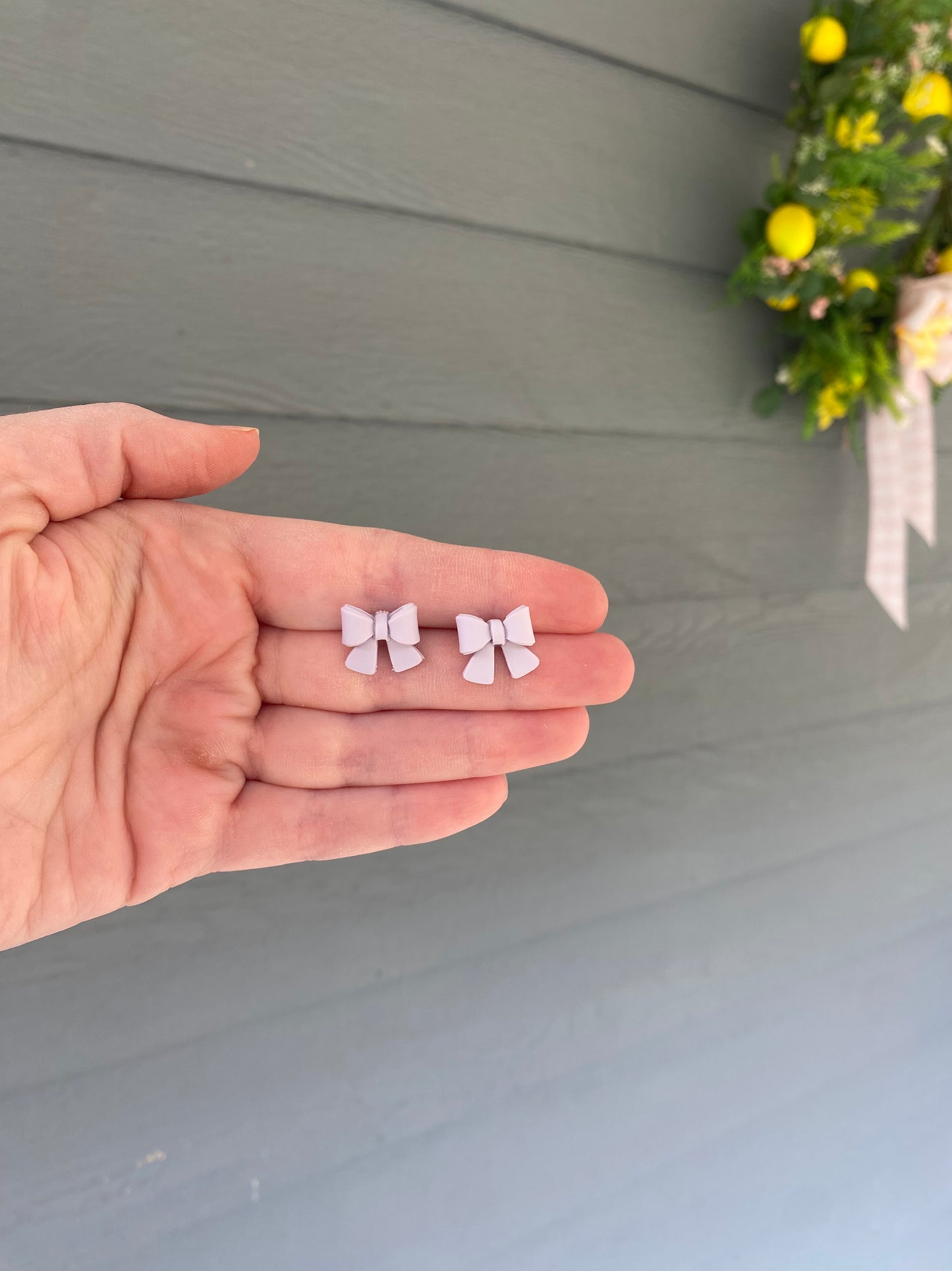 3D Mini Bow Studs (Lavender)