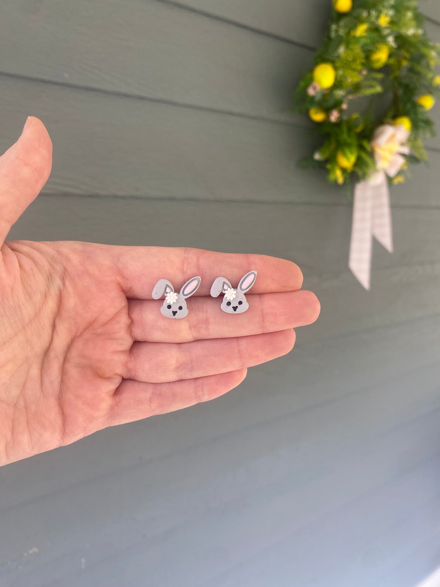 Gray Bunny Studs