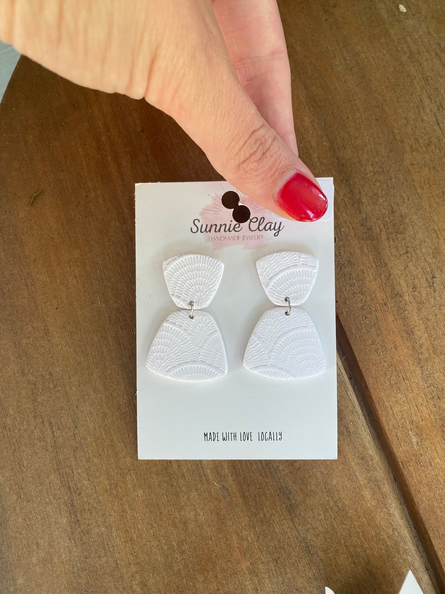 Textured White Bell Dangle