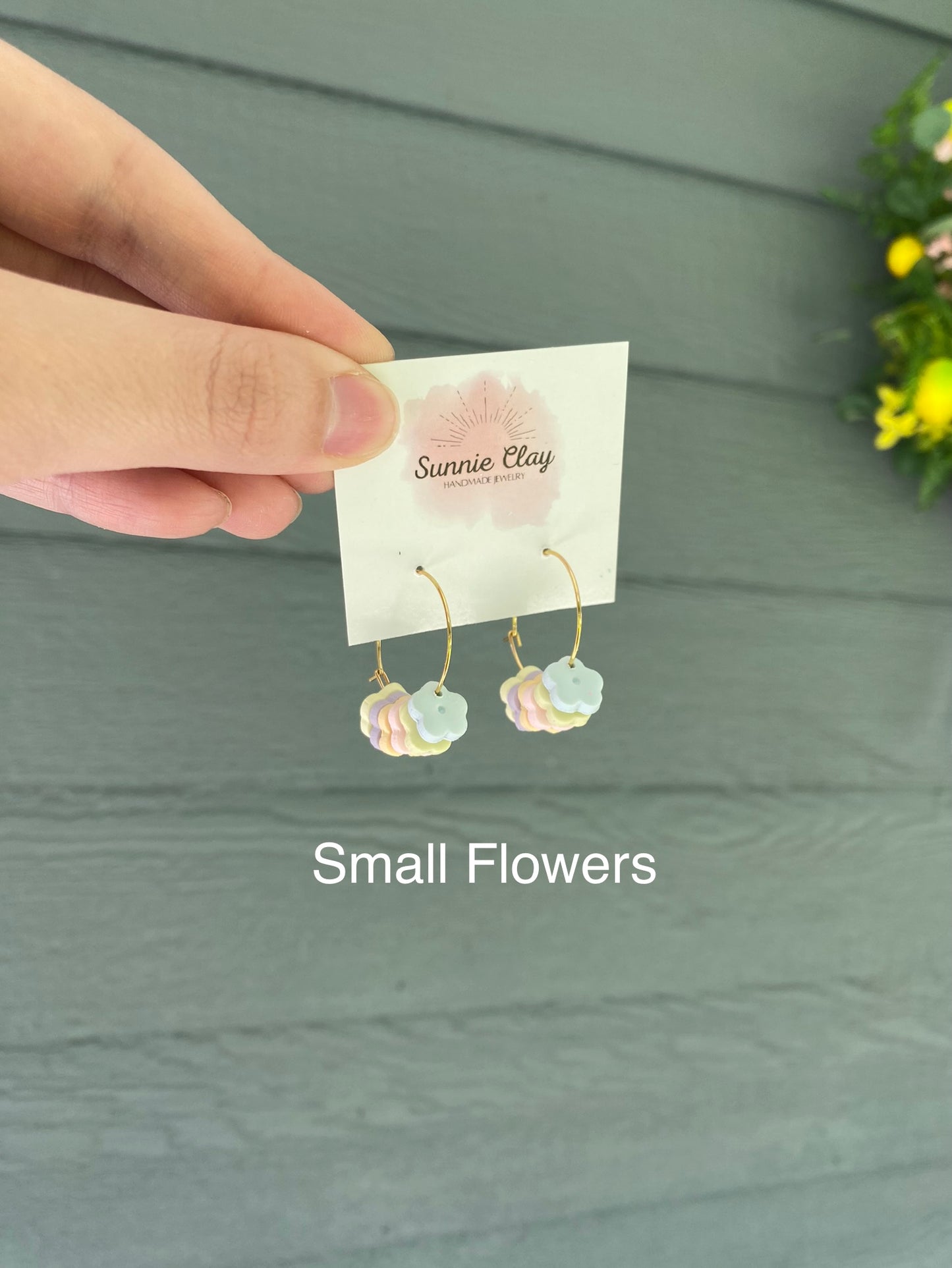 Pastel Flower Hoops