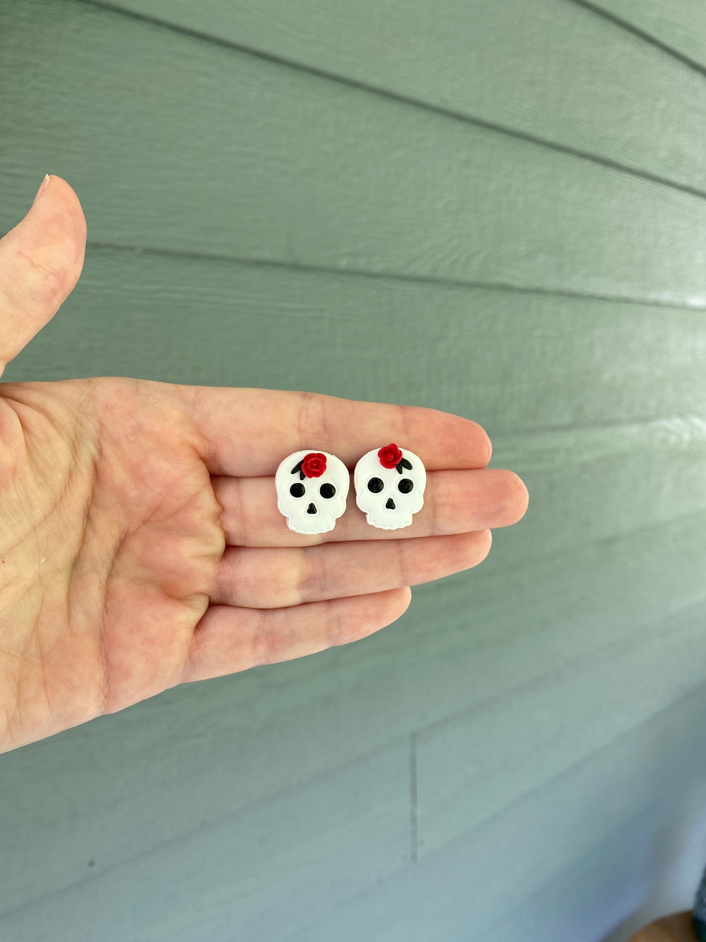 Rose Skull Studs