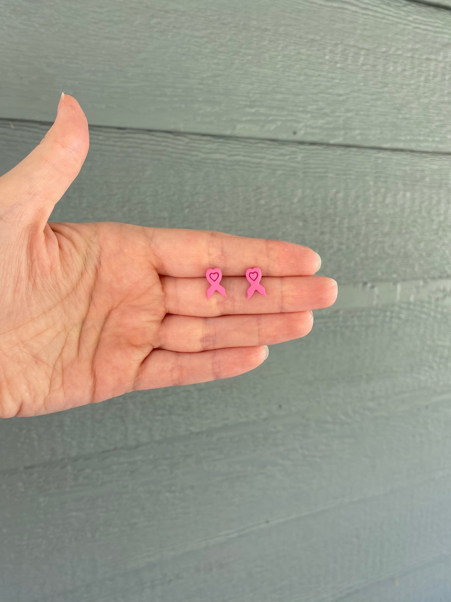 Mini Breast Cancer Ribbon Stud