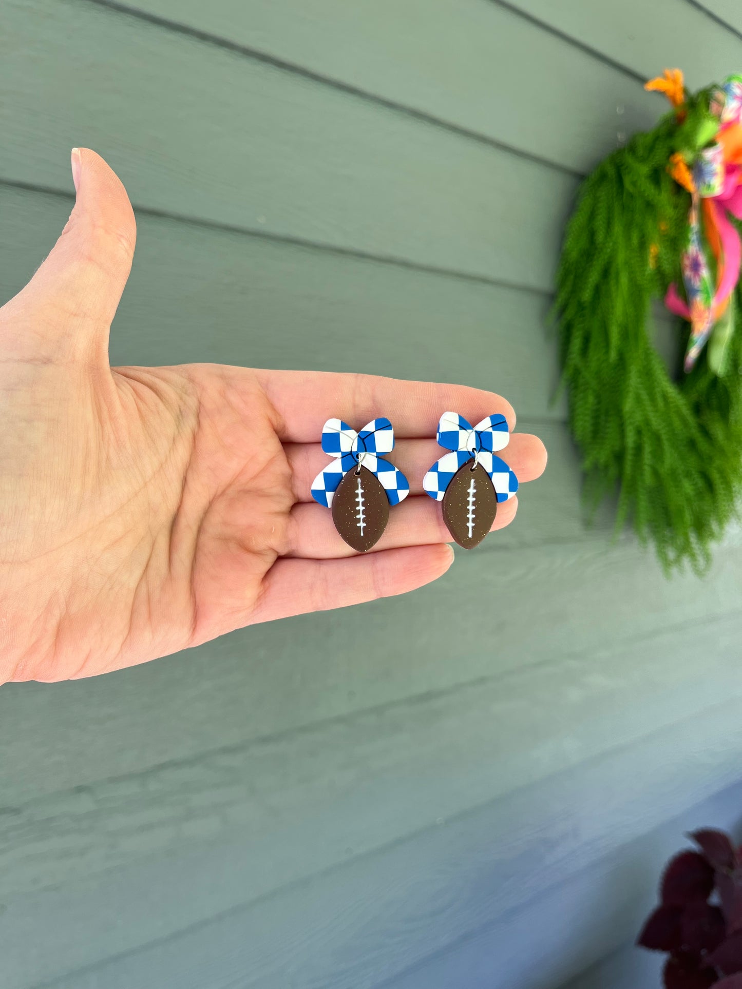 Checkered Bow Football