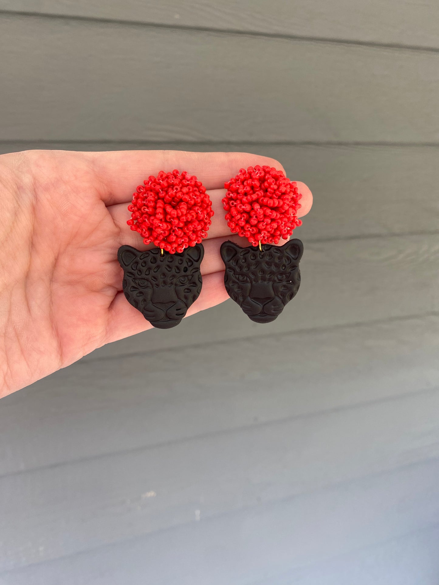 Beaded Blackcat Earrings