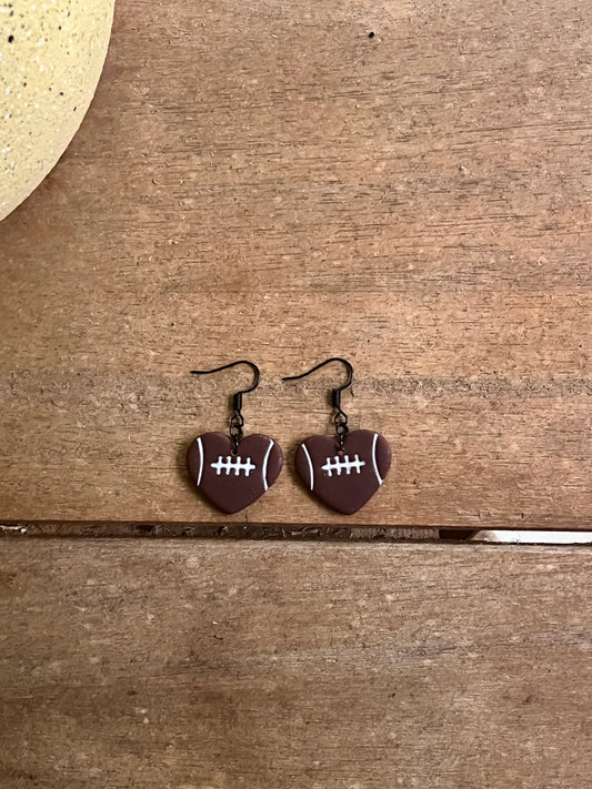 Football Heart Dangles