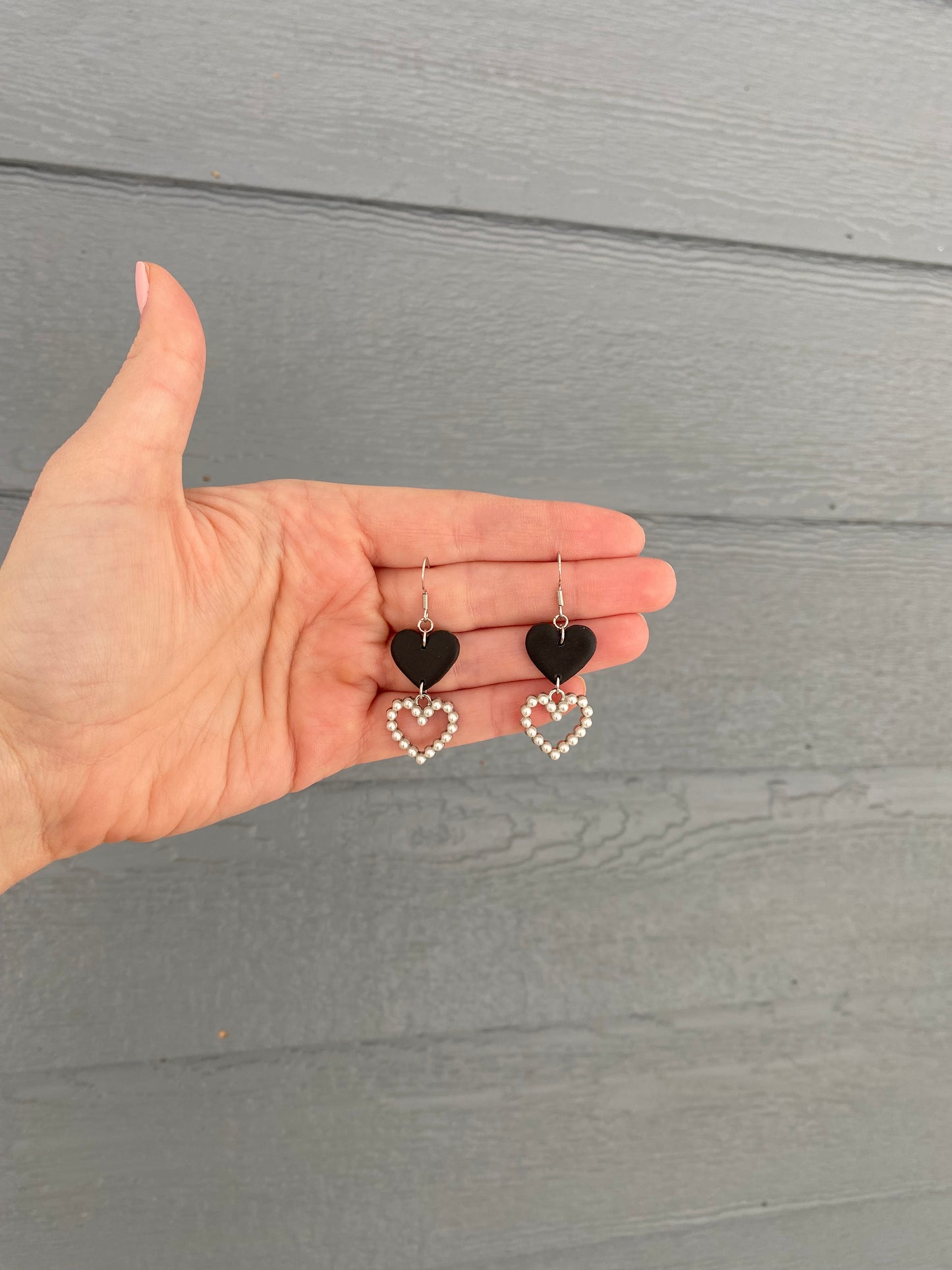 Black Heart Pearl Dangles