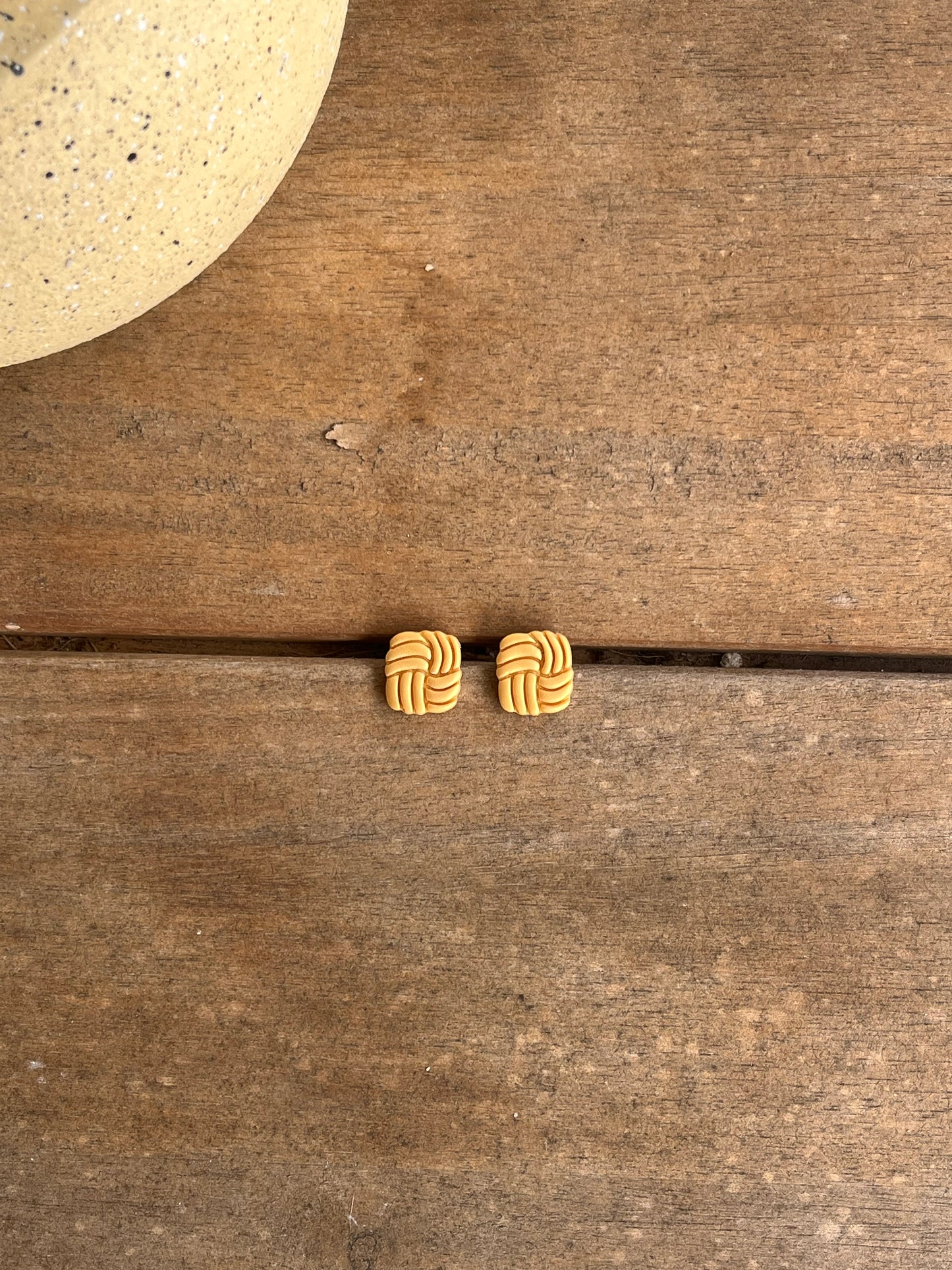 Gold Square Studs