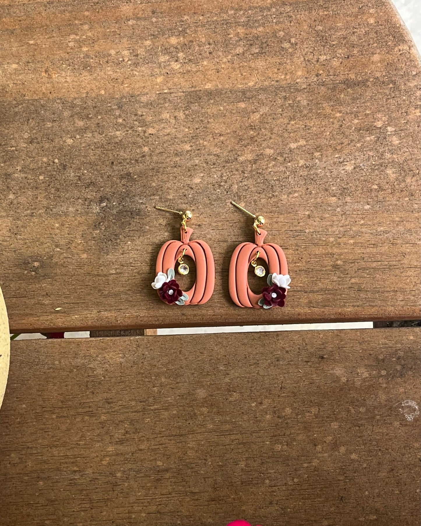 Floral Pumpkin Dangles