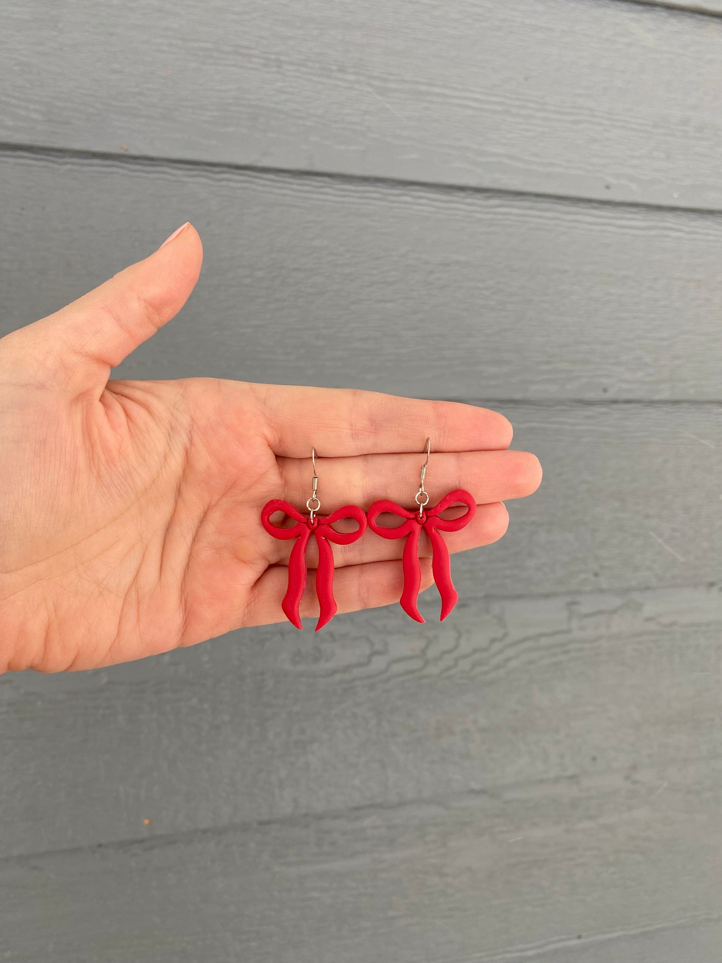 Red Ribbon Bow Dangles