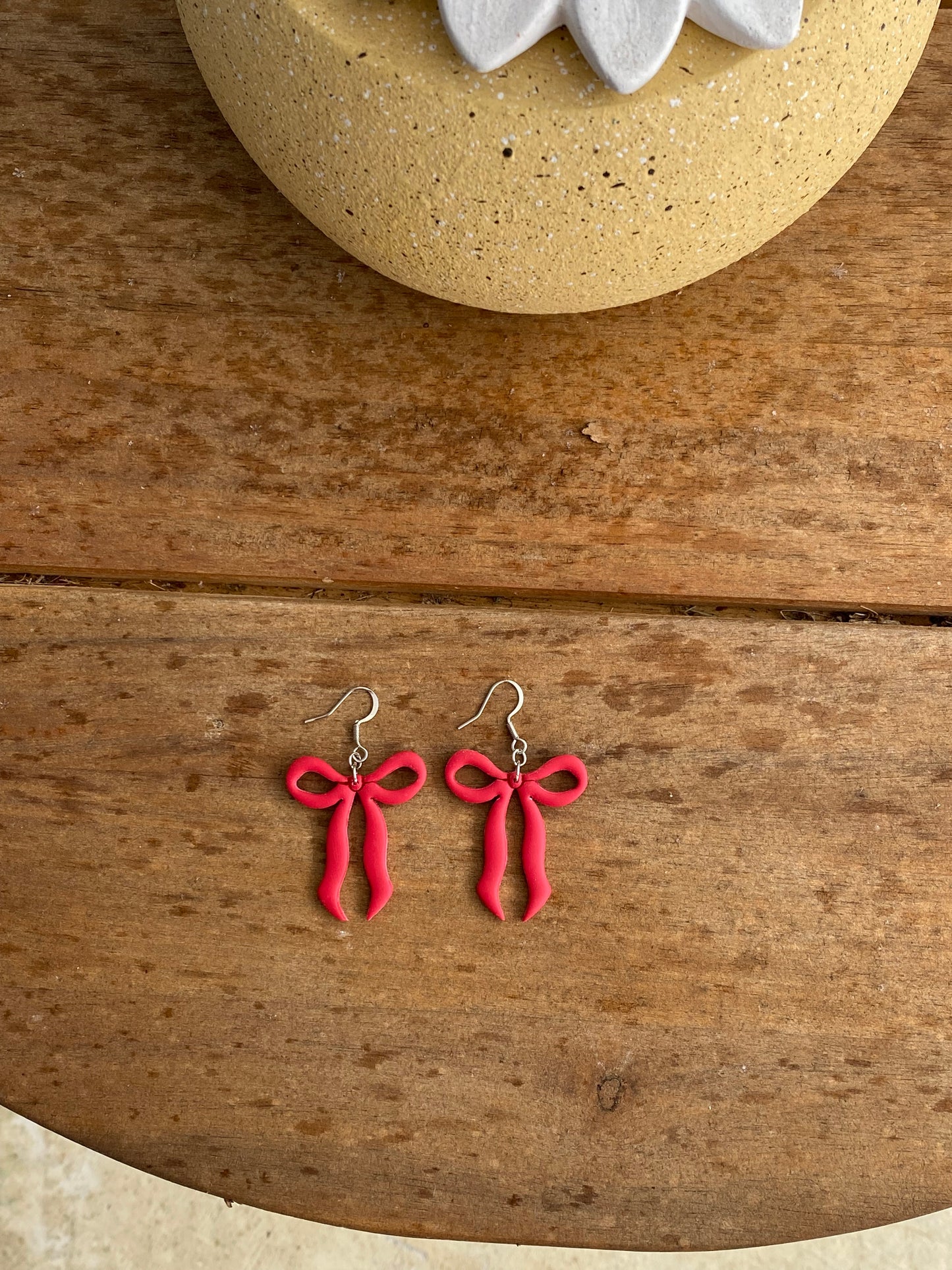 Red Ribbon Bow Dangles