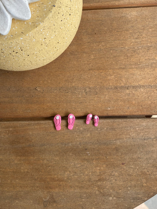 Pink Flip Flop Studs (2 Sizes)
