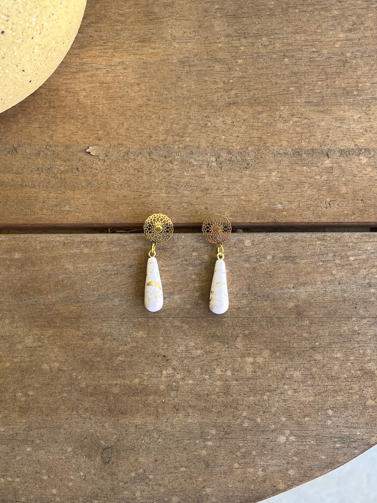 Gold Foil Bead Dangle