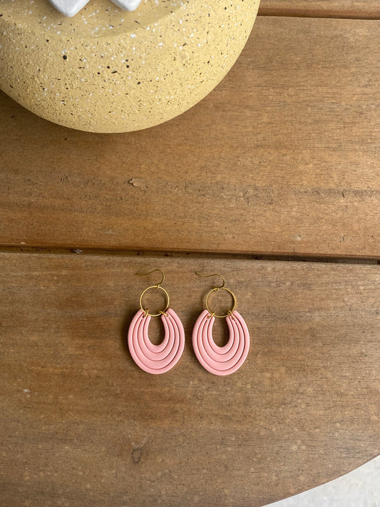 Peachy Pink Horseshoe Dangles