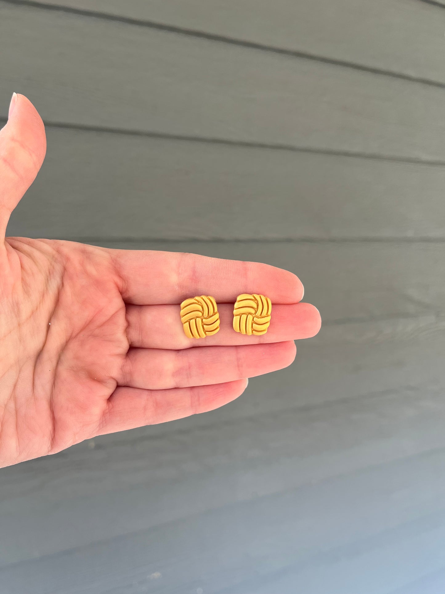 Gold Square Studs
