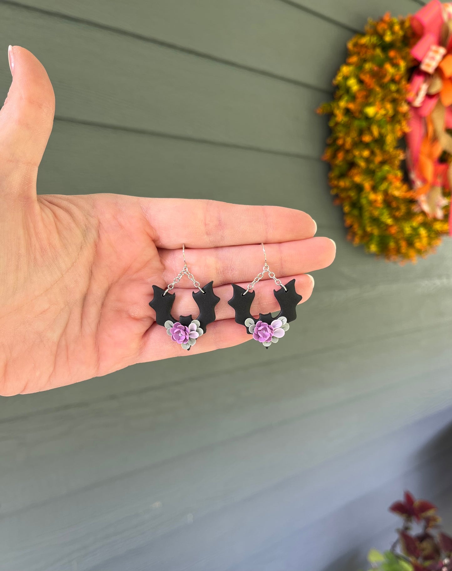 Floral Bat Dangles