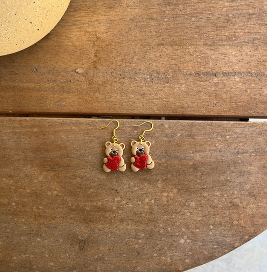 Teddy Bear Heart Dangles