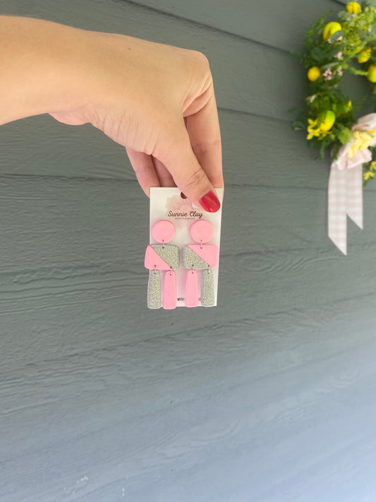 Pink/Silver Dangles