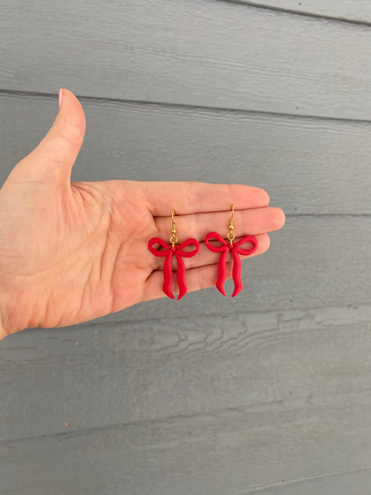 Red Ribbon Bow Dangles