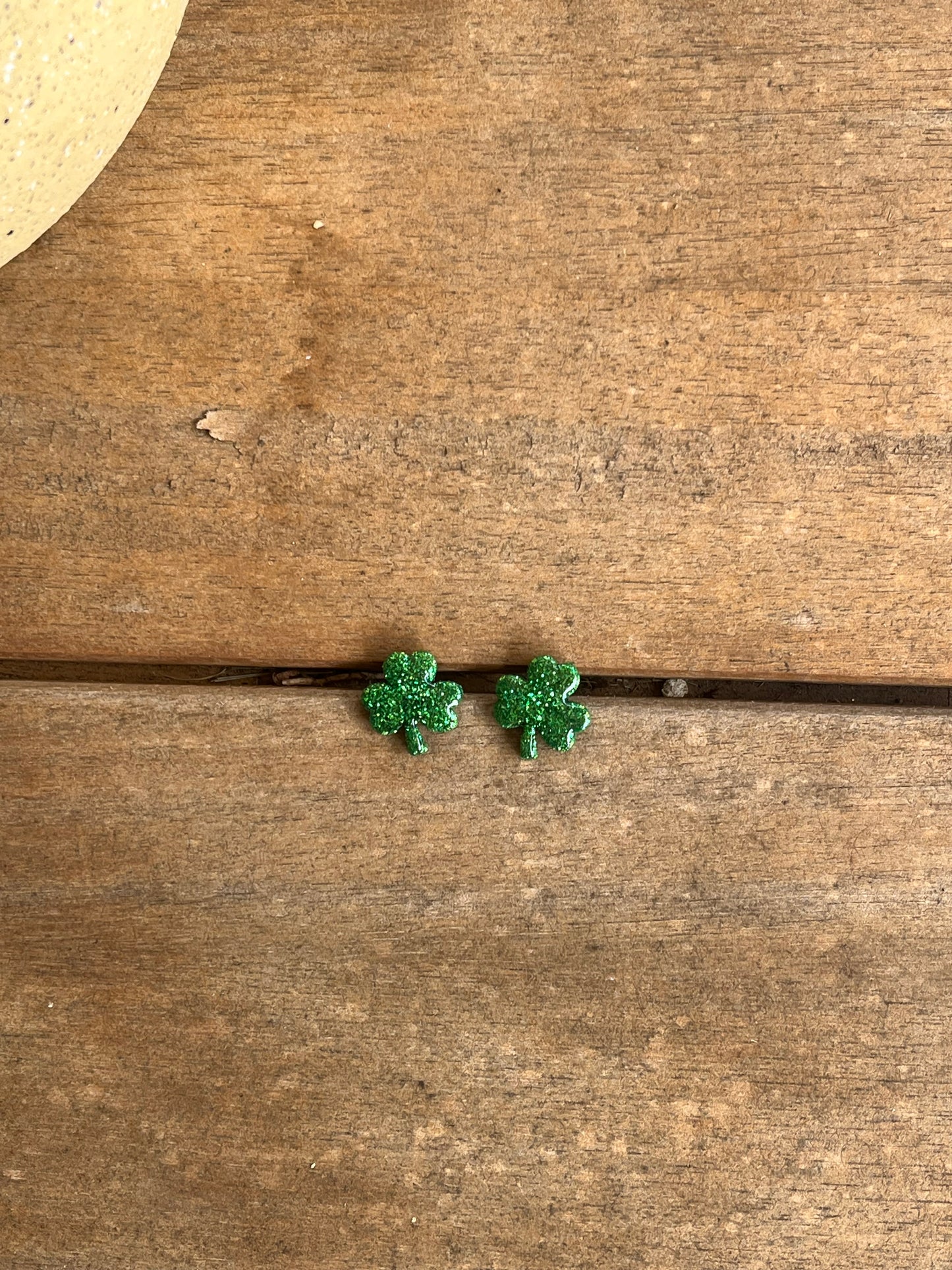 Glitter Shamrock Studs