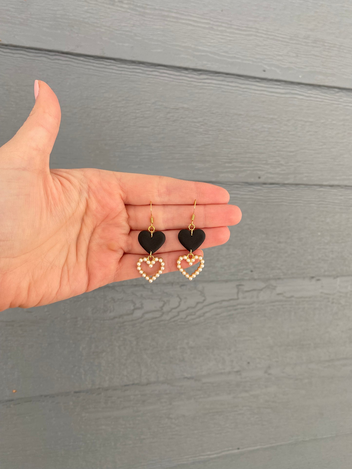 Black Heart Pearl Dangles