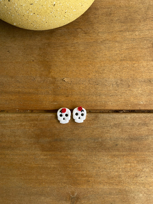 Rose Skull Studs