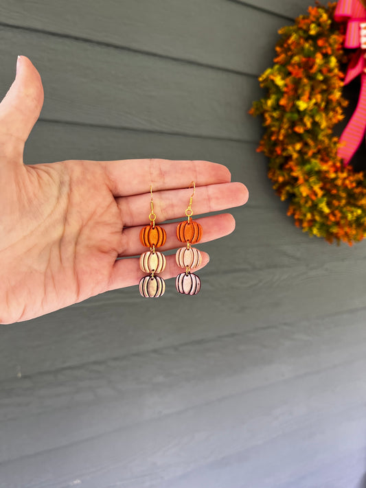 Chrome Pumpkin Trio Dangle