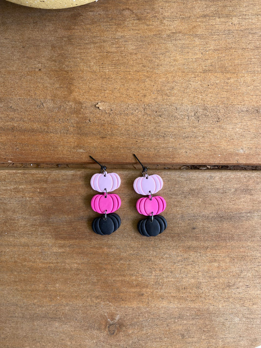 Pink & Black Pumpkin Trio